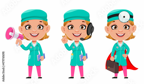 Doctor woman cartoon character