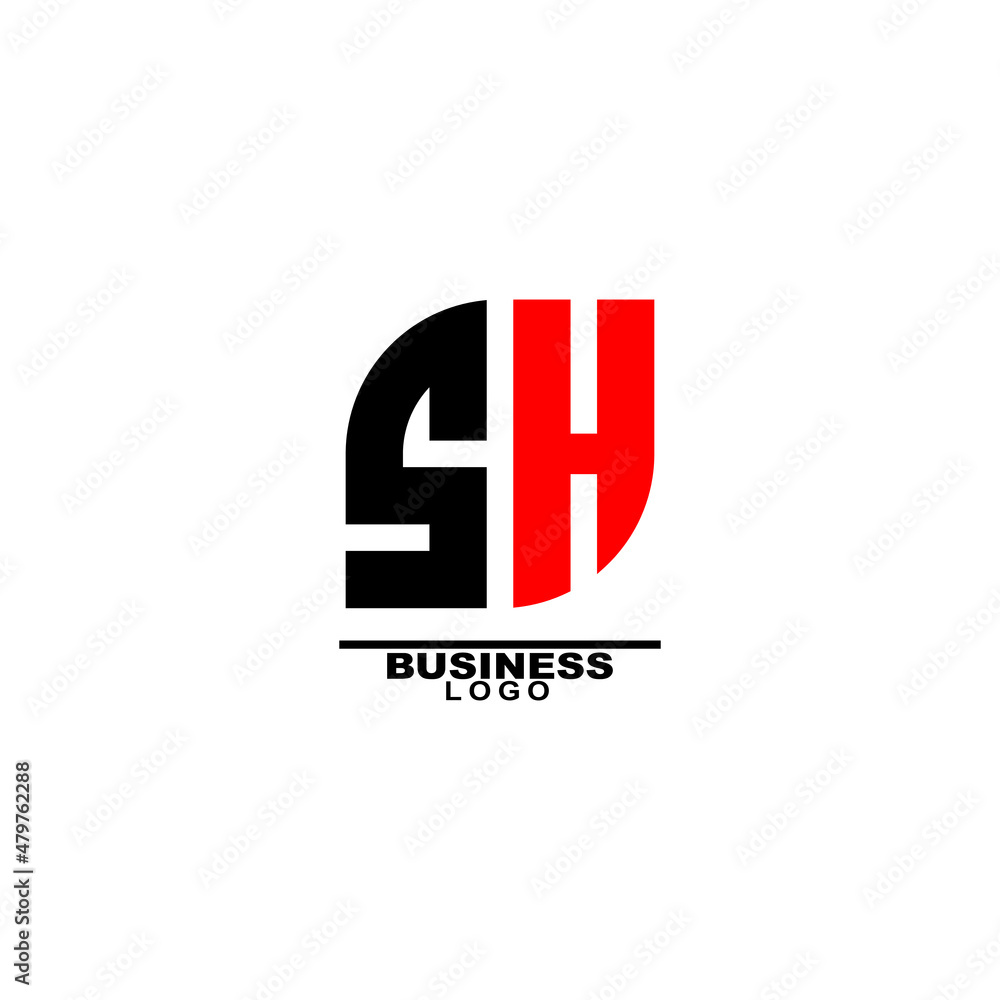 Alphabet SH monogram logo design vector templates, silhouette Alphabet SH monogram logo design vector templates, silhouette