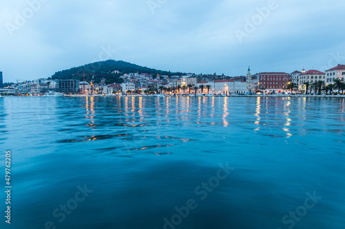 Evening view of Split  Croatia