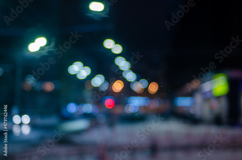 Blurred view background of lights © Yurii Andreichyn