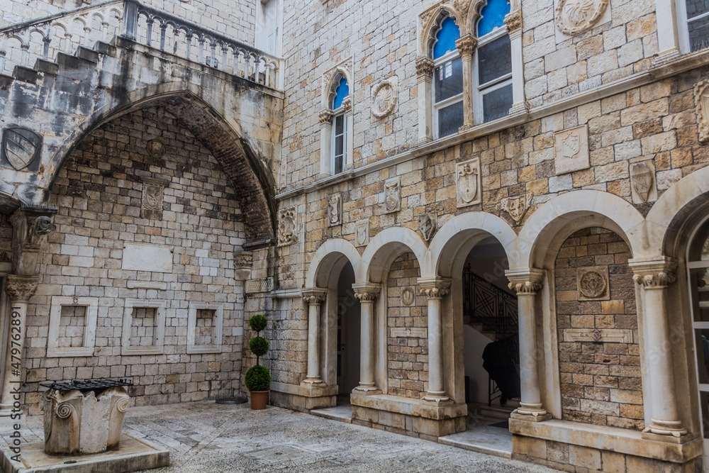 Courtyard of the town hall in the old town of Trogir, Croatia Courtyard of the town hall in the old town of Trogir, Croatia