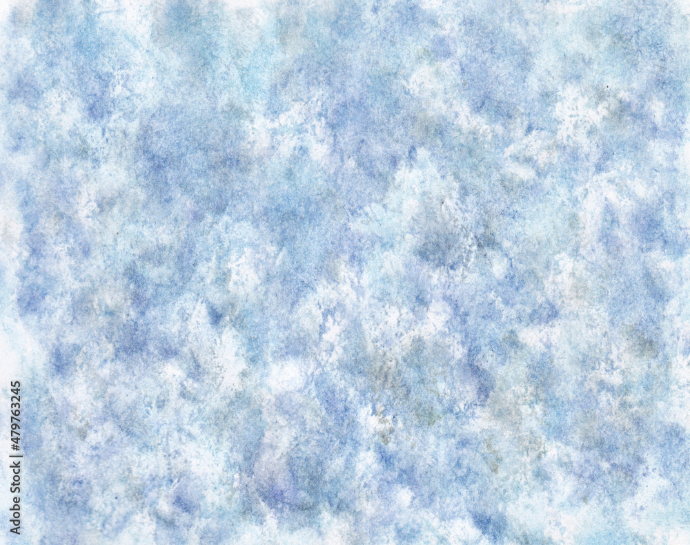 Delicate blue background with watercolor stains.