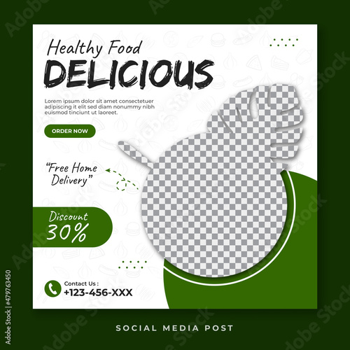 Healthy food delicious social media