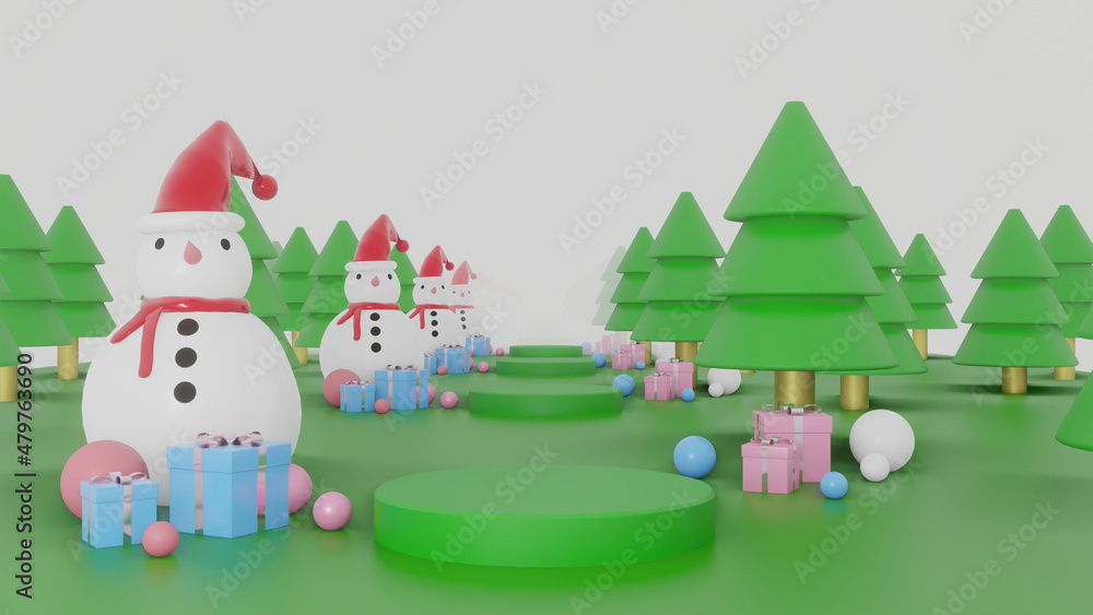 Happy Christmas Sweet Background 3d Render