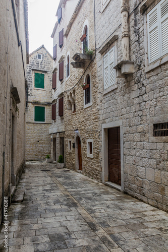 Narrow alley in the old town of Trogir  Croatia