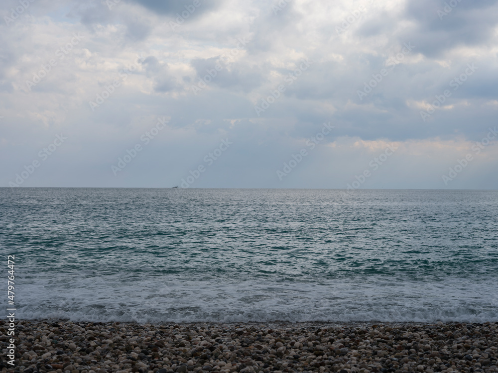 dramatic sky and tranquil seascape