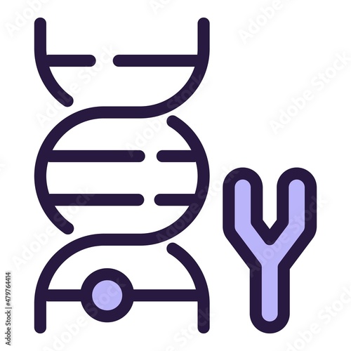 Y dna bio icon outline vector. Genetic rna. Crisp lab