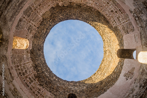 Ancient vestibule building in Split, Croatia photo