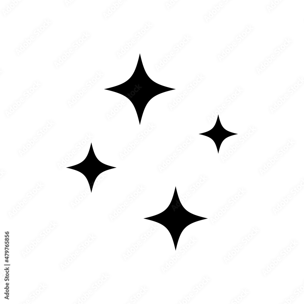 clean star shine line icon, cleaning symbol