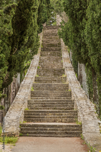 Stairs to the Church of St. Anthony at Korcula island, Croatia
