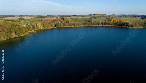 Obraz na płótnie The Lake Szelment in the Suwalki Region in autumn colors w salonie