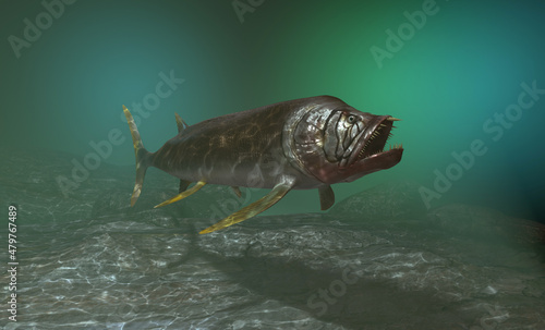 Foto 3D illustration of a Xiphactinus (Cretaceous)