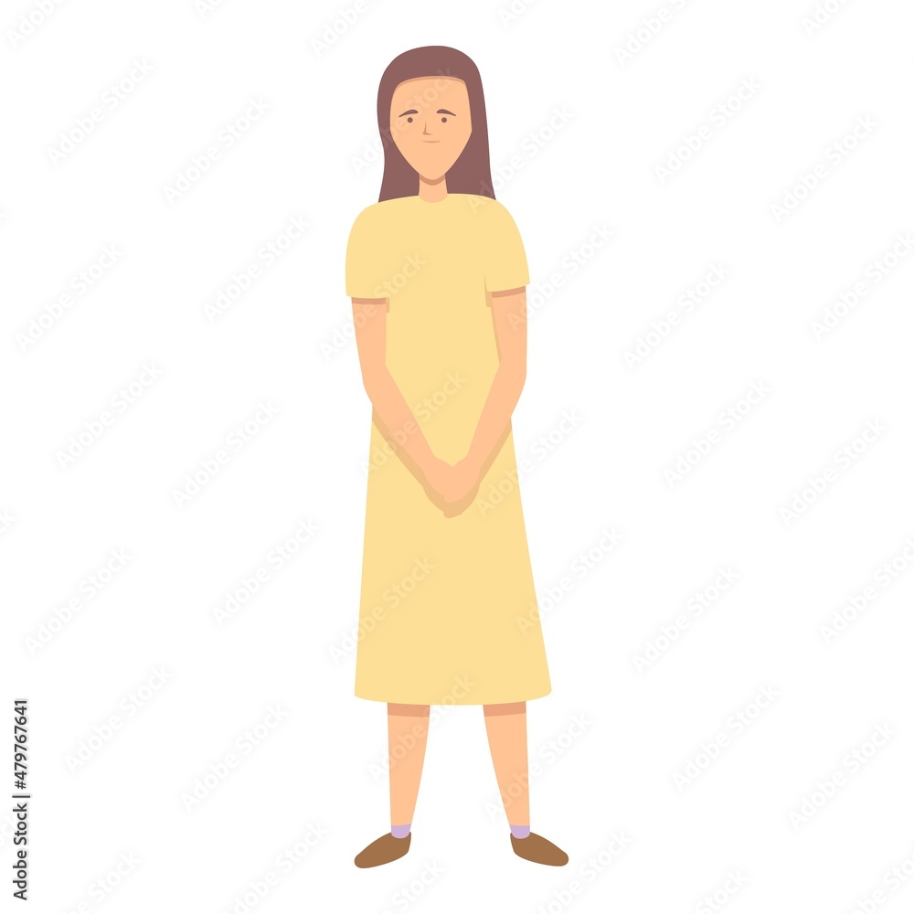 Cute yellow girl icon cartoon vector. Happy child. Shop template Cute yellow girl icon cartoon vector. Happy child. Shop template