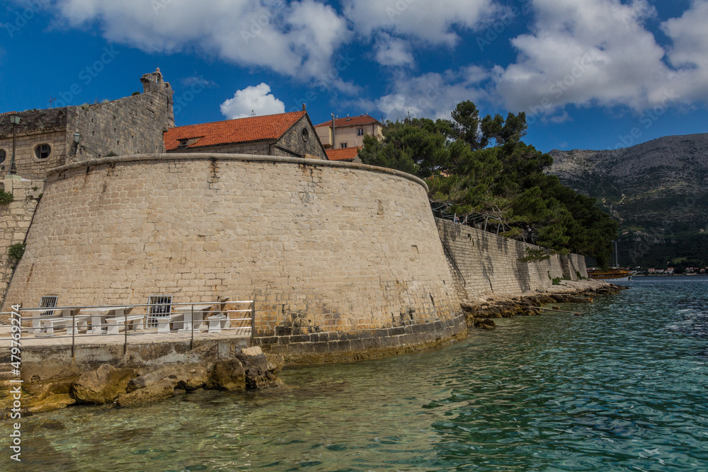 Walls of Korcula town, Croatia
