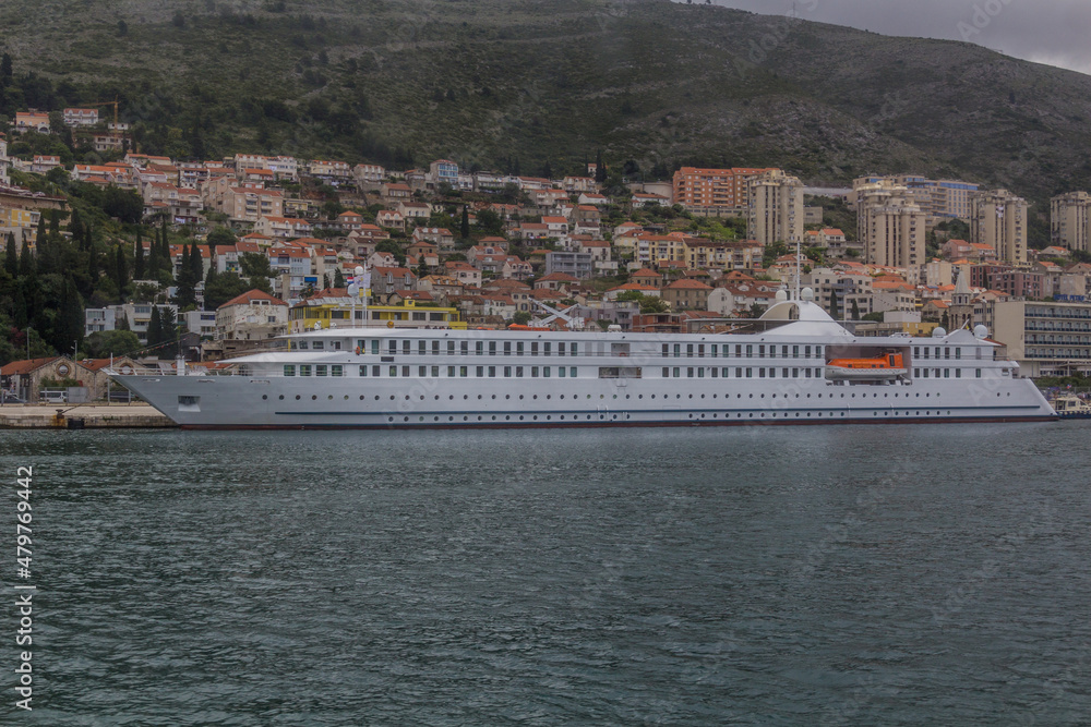 Cruise ship near Dubrovnik, Croatia