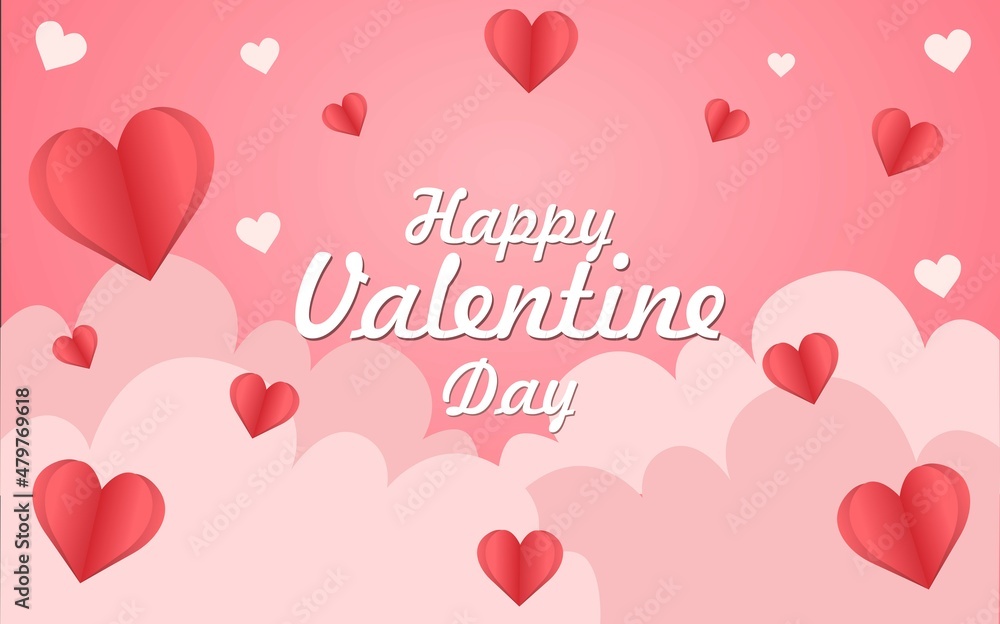 pink color happy valentines day background design. love and cloud decoration design. design for templates. design for promotion. pink color happy valentines day background design. love and cloud decoration design. design for templates. design for promotion.