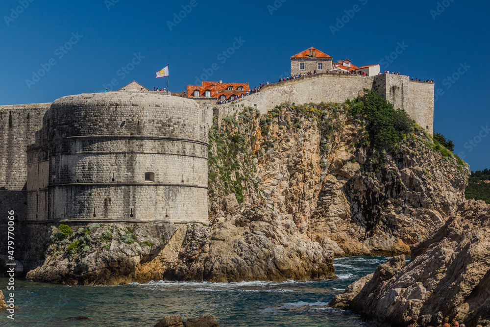 Fortification walls and Bokar fortress in Dubrovnik, Croatia