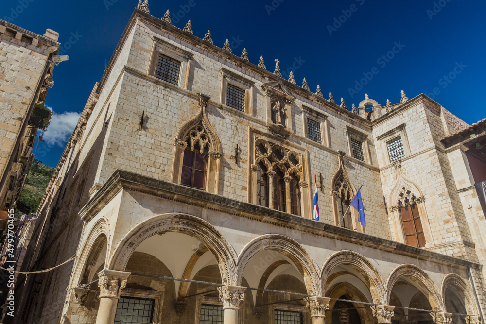 Sponza Palace in the old town of Dubrovnik, Croatia