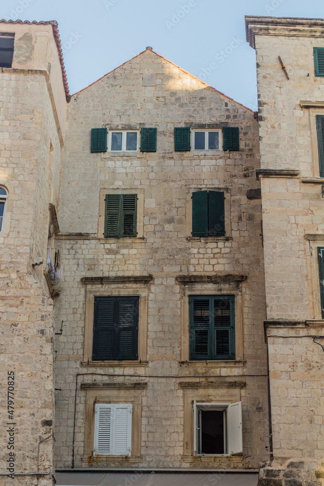 Typical stone house in the old town of Dubrovnik, Croatia