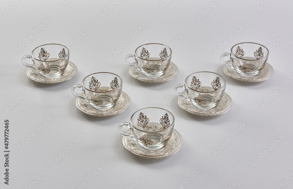 Gold and silver zinc cup of the white background style. Gold and silver zinc cup of the white background style.