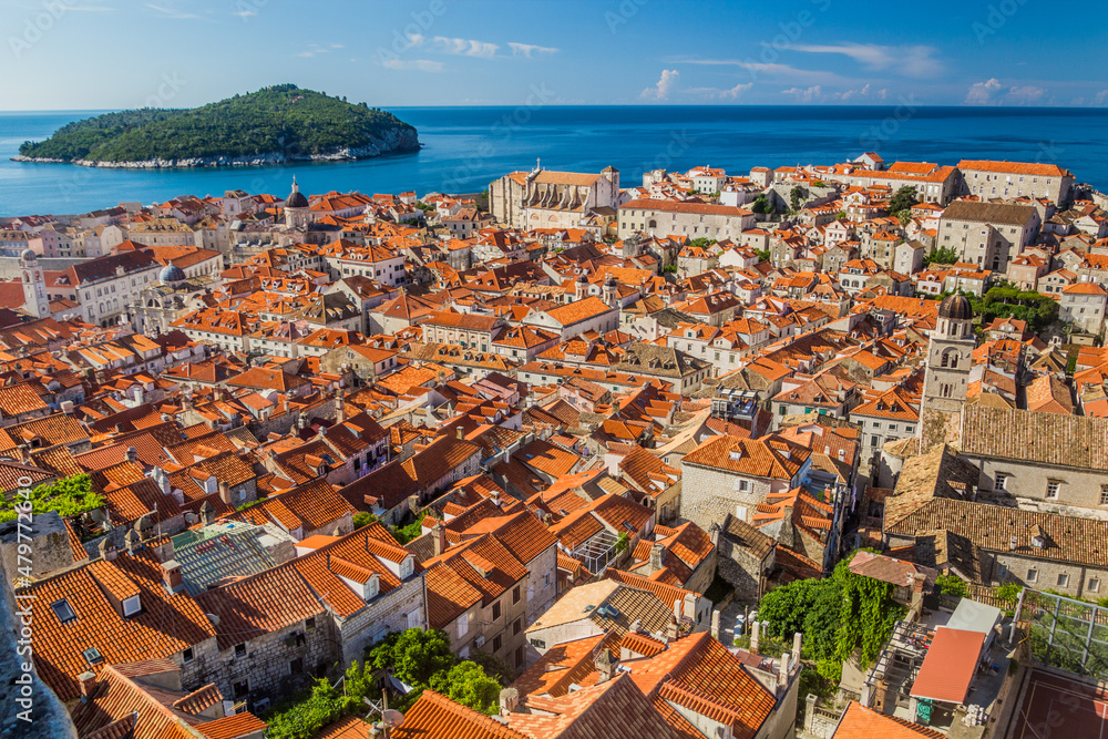 Skyline of the old town of Dubrovnik, Croatia