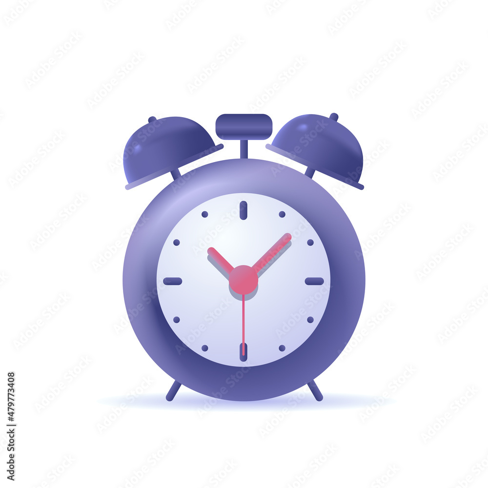3d clock vector illustration. Isolated 3D alarm clock icon. Isolated illustration of 3d alarm clock 3d clock vector illustration. Isolated 3D alarm clock icon. Isolated illustration of 3d alarm clock