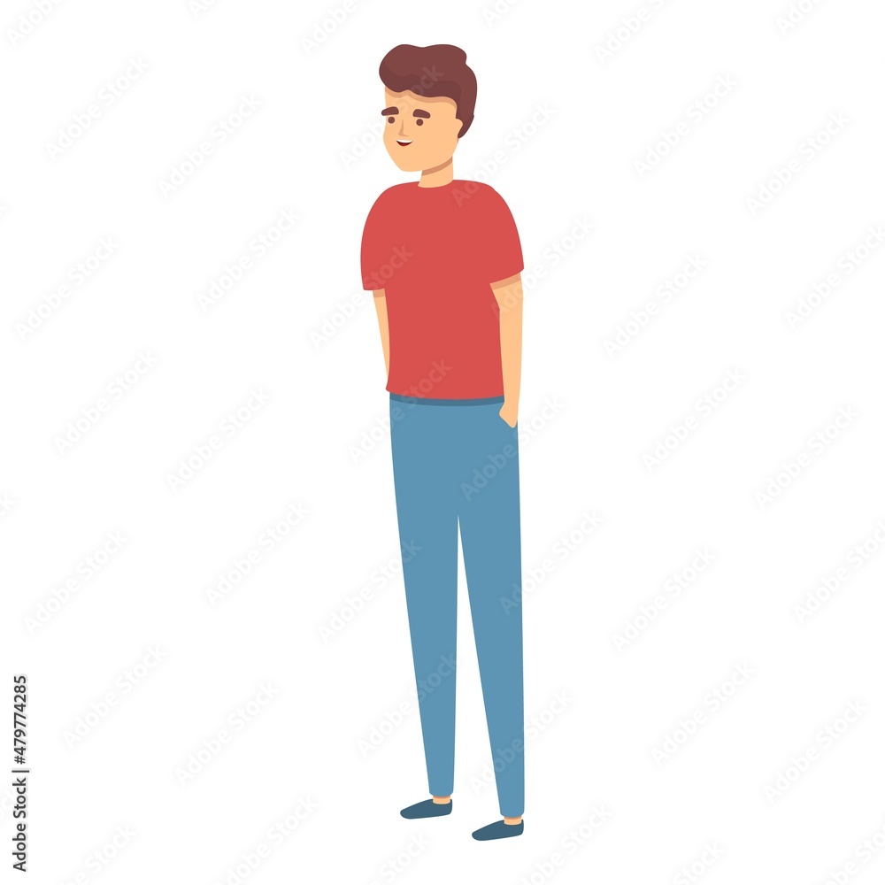Young man icon cartoon vector. Happy person. Friendliness character Young man icon cartoon vector. Happy person. Friendliness character