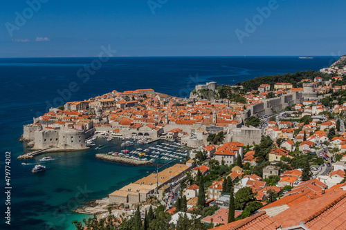 Aerial view of the old town of Dubrovnik  Croatia