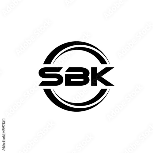 SBK letter logo design with white background in illustrator, vector logo modern alphabet font overlap style. calligraphy designs for logo, Poster, Invitation, etc.	 photo