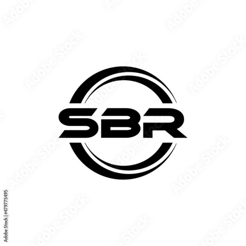 SBR letter logo design with white background in illustrator, vector logo modern alphabet font overlap style. calligraphy designs for logo, Poster, Invitation, etc.	 photo