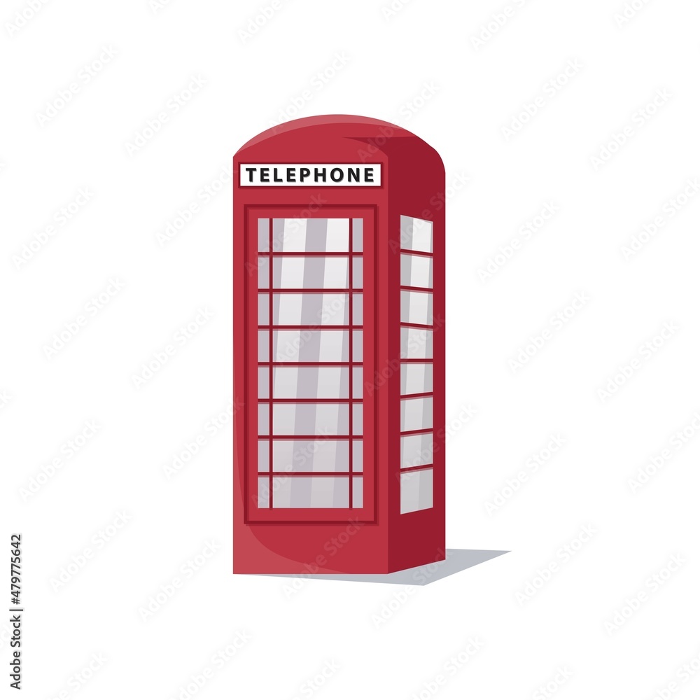 Illustration of a telephone box icon of the city of london flat design Illustration of a telephone box icon of the city of london flat design