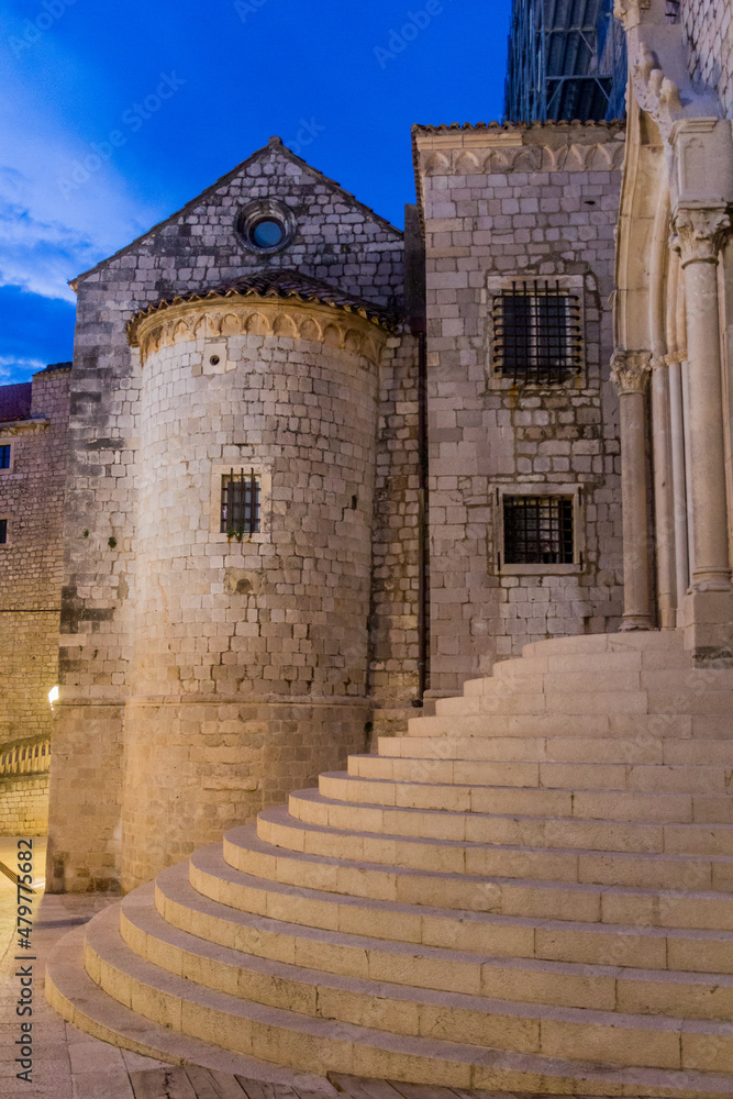 Door of the Dominican Monastery in the old town of Dubrovnik, Croatia
