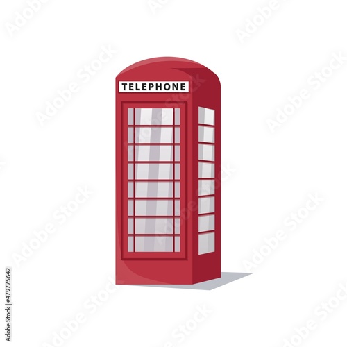 Wallpaper Mural Illustration of a telephone box icon of the city of london flat design Torontodigital.ca