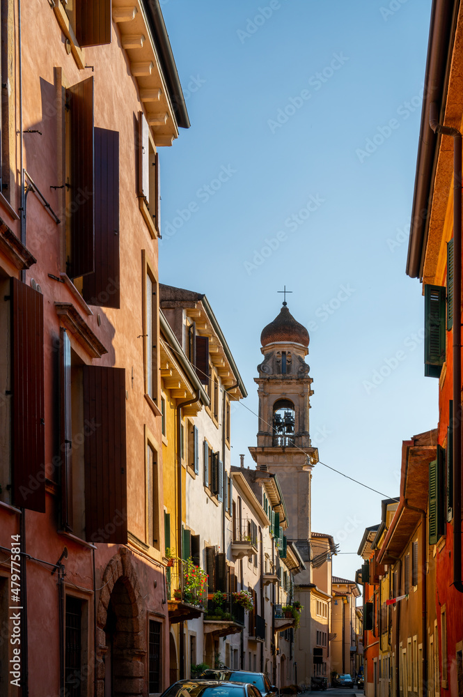 Street scene in the city center of Verona, Italy
