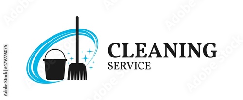 cleaning service clean logo icon vector template blue and black 