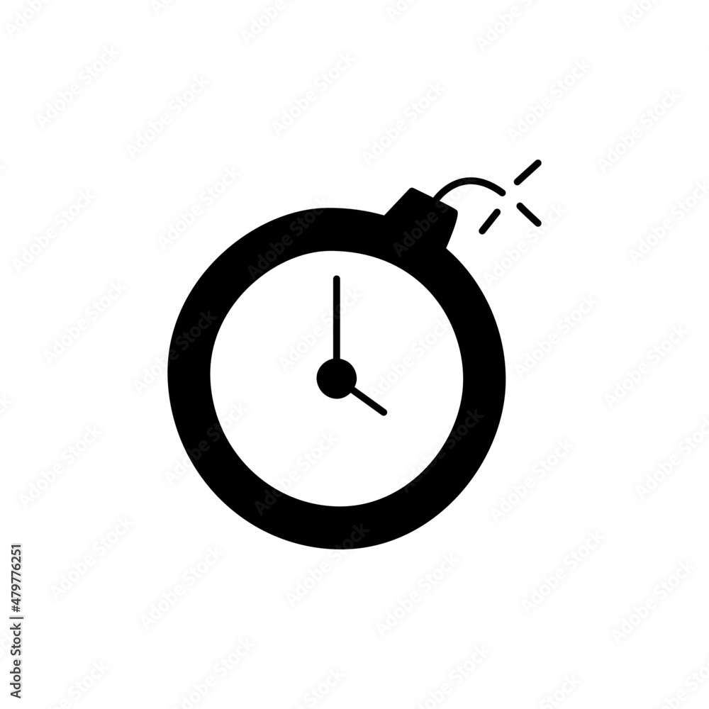Deadline Icon in black flat glyph, filled style isolated on white background Deadline Icon in black flat glyph, filled style isolated on white background