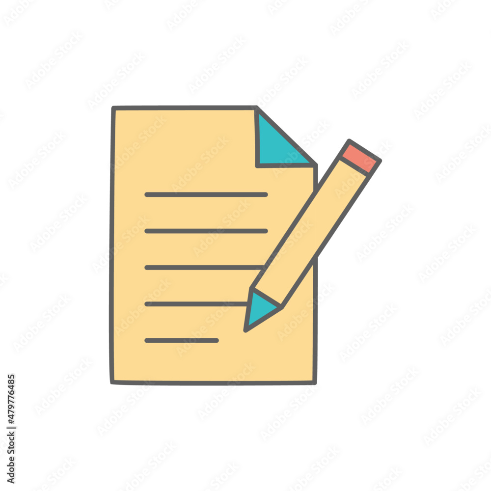 Writing icon in color icon, isolated on white background Writing icon in color icon, isolated on white background