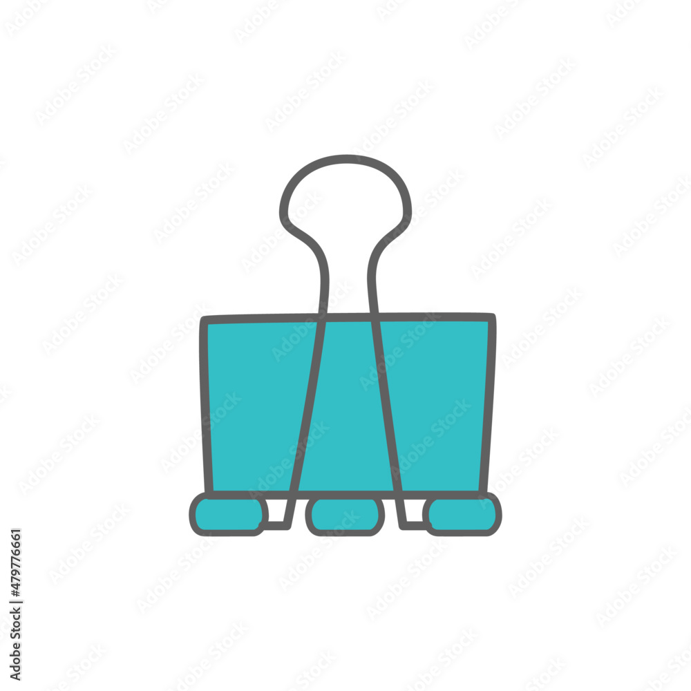 Binder Clip Icon in color icon, isolated on white background Binder Clip Icon in color icon, isolated on white background