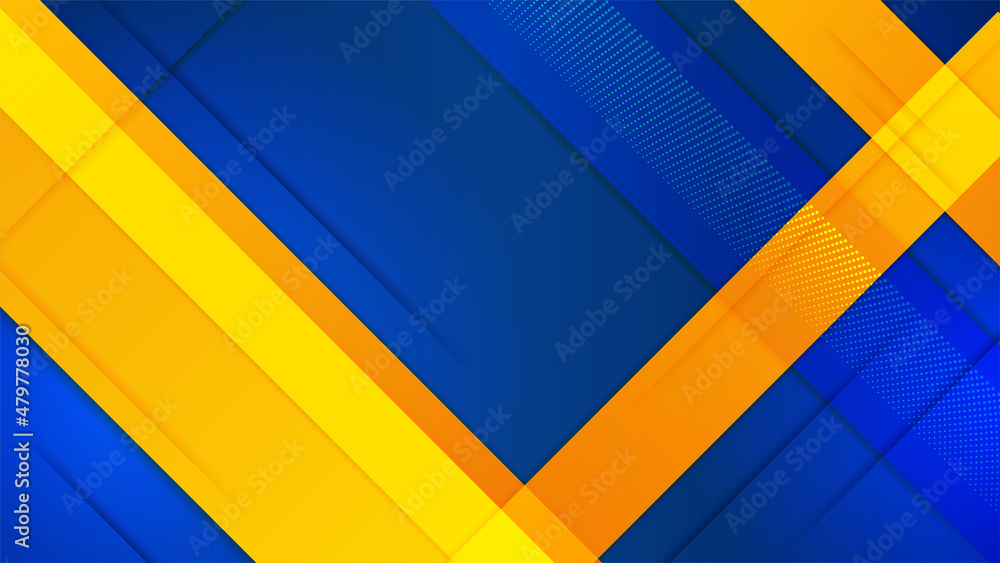 Modern blue and orange yellow abstract 3d geometric presentation background Modern blue and orange yellow abstract 3d geometric presentation background