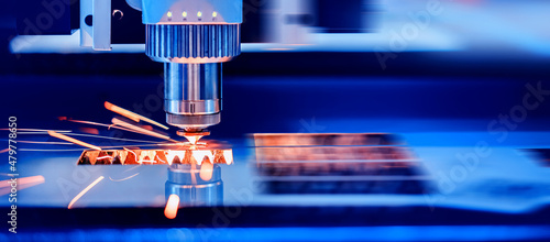 Fotografia, Obraz CNC Laser Metallurgy milling plasma cutting of metal engraving