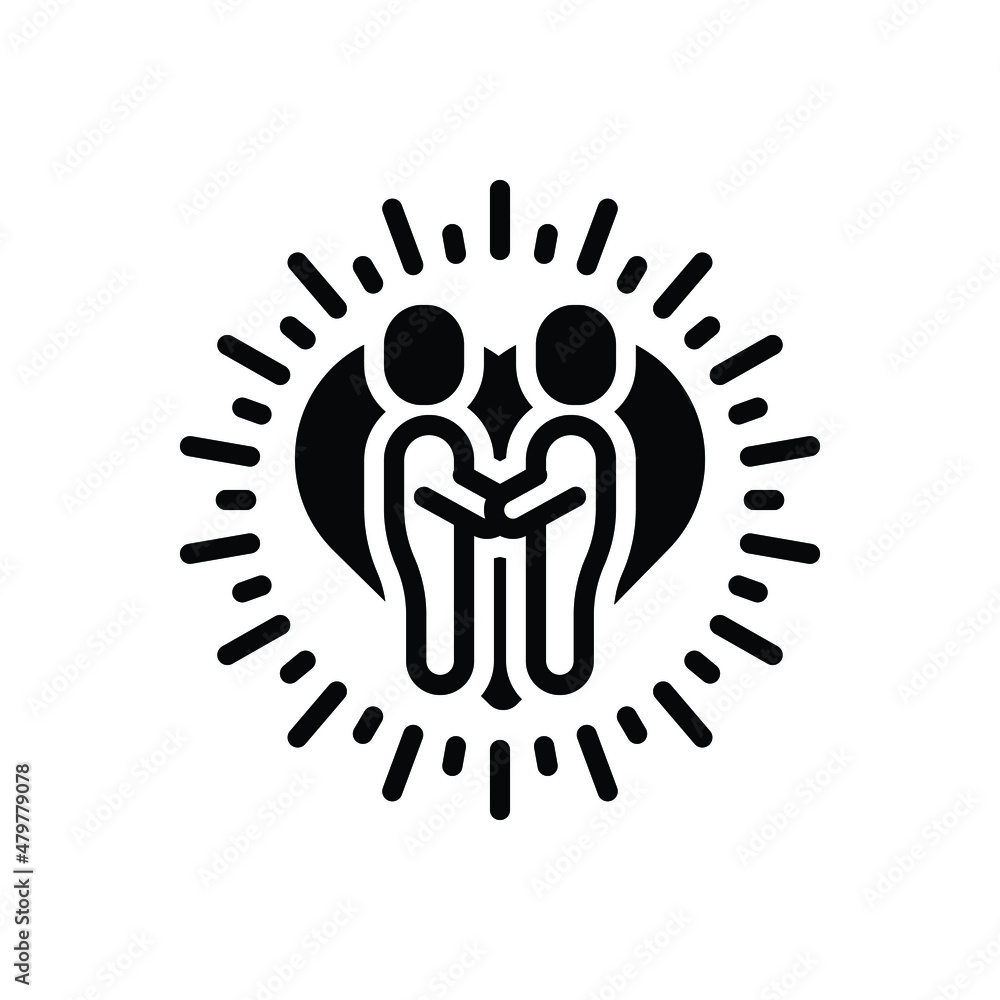 Black solid icon for relationship Black solid icon for relationship