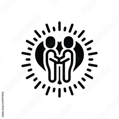 Black solid icon for relationship