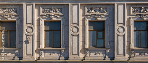 Fotografie, Obraz Vintage building facade wall