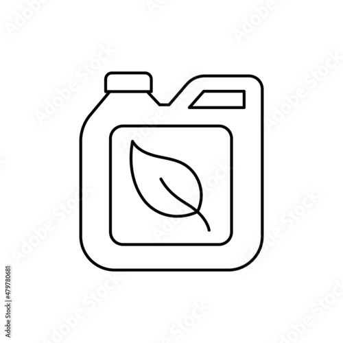 Canister of plant fertilizers line icon. Chemical fertilization of the soil. Editable stroke size.