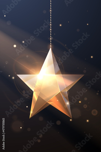Crystal star shape with light effect