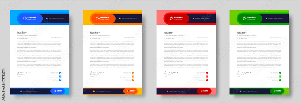 corporate modern letterhead design template with yellow, blue, green and red color. creative modern letter head design template for your project. letterhead, letter head, Business letterhead design. corporate modern letterhead design template with yellow, blue, green and red color. creative modern letter head design template for your project. letterhead, letter head, Business letterhead design.