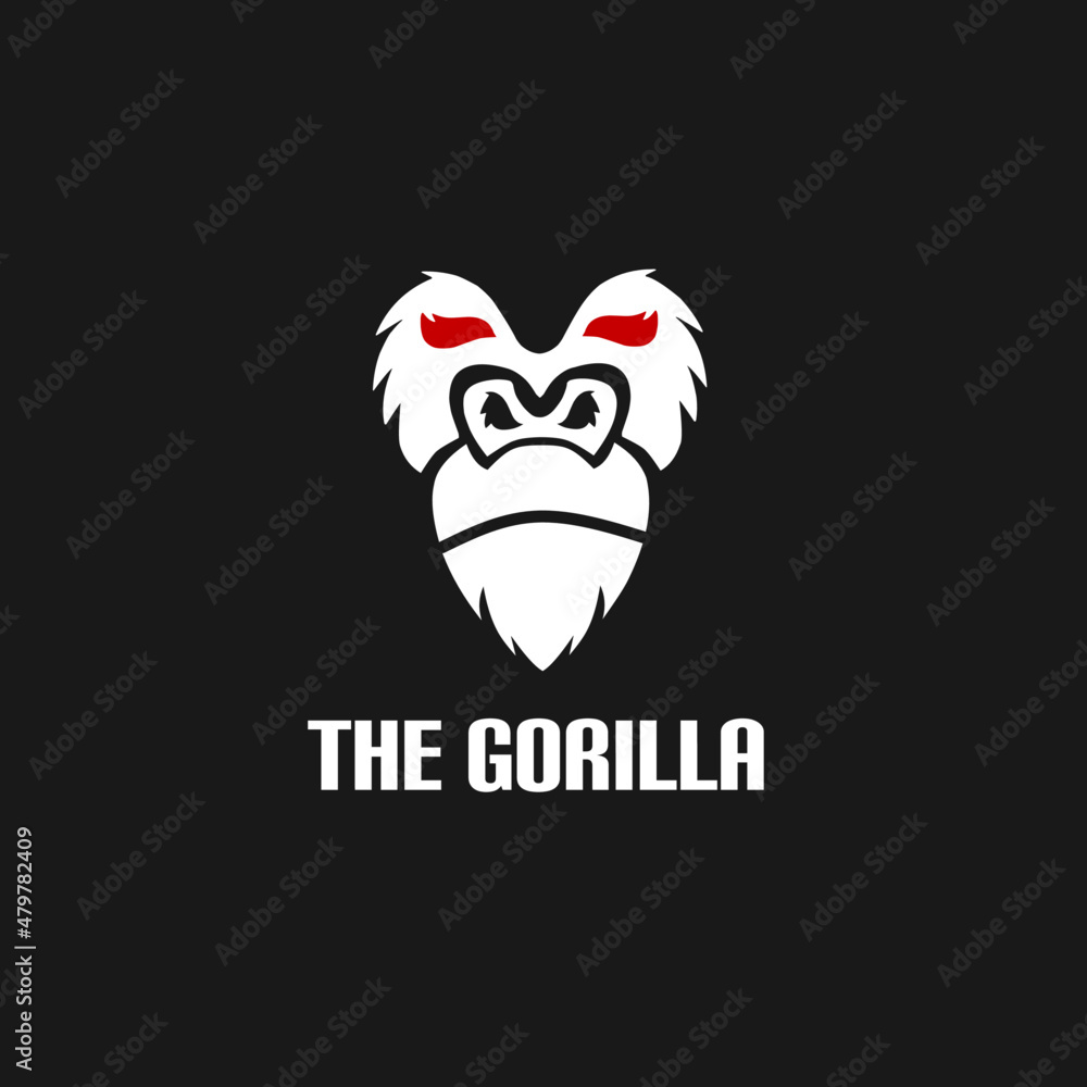 Fototapeta premium Logo gorilla mata merah