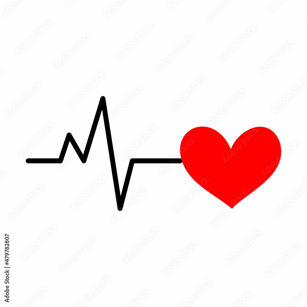 heart icon with heartbeat symbol. Vector illustration heart icon with heartbeat symbol. Vector illustration