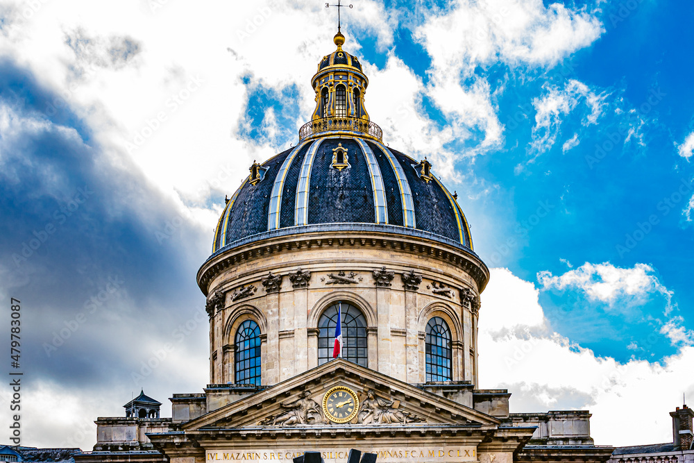 Institut de France Cupola, Paris, France. Dome of  the Academy of sciences.