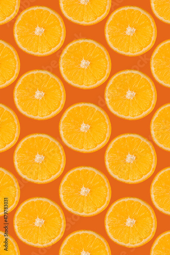 Orange fruit slices pattern